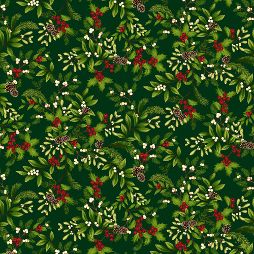 Winter Garden- Holly & Mistletoe- Green
